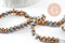 Perle toupie cristal gris or 6x5mm, perles bijoux, perle bicone cristal gris,Perle verre facette, fil de 42 cm x1 (G6179)