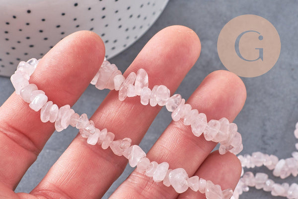 Perle triangle cristal beige rose 6x3.5mm, fil de 33cm, x1 (G6903)