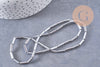 Perle tube hématite argentée 9.5mm, x1 fil de 19cm (G4484)