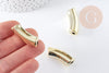 Perle tube incurvé plastique doré 33x10.5mm, perle création bijoux plastique doré,x 6 perles (G10839)