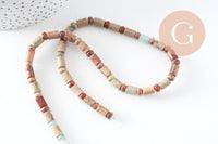 Perle tube jaspe aquaterra naturel 10mm, fil de 29.6cm x1 (G3534)