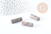 Perle tube jaspe beige naturel 27mm, x5 (G8288)