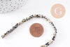 Perle tube jaspe dalmatien naturel 13-14mm,jaspe tacheté naturel,perles pierre, fil de 40.5cm, x1 (G4070)