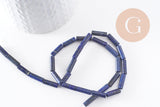 Perle tube lapis Lazulis naturel 13x4mm, des perles naturelles pour creation bijou en pierre naturelle lapis naturel,x1 fil, (G5167)