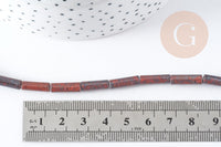 Perle tube pierre variée naturelle & synthèse 13-14mm, x1 fil de 40cm (G8904)