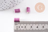Perle tube porcelaine violette 10mm, x5 (G2351)