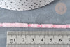 Perle tube quartz rose naturel 13x4mm, création bijoux pierre naturelle, fil de 39.3cm, X1 (G7348)
