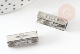 Perle tube talisman message LIVE argenté 21mm, perle argent bijoux chance, x1 G9314