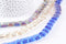 Perle verre carré irisé facetté 12mm, x5 perles (G9076)