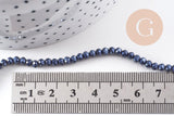 Perles Abacus Cristal à facette noir irisé gris 3x2mm, x1 fil de 32cm (G5424)