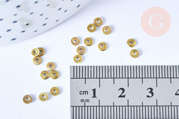 Perles Intercalaires Rondelles laiton brut 21mm, x20 (G6554)