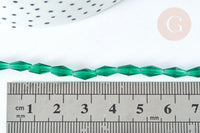 Perles Losange verre transparente facettée vert moyen 8x4mm, perle verre vert, fabrication bijoux,le fil de 58cm (G7345)