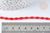 Perles Losanges verre facetté rouge transparent 8x4mm, perle cristal pour création bijoux, x1 fil de 58.4cm (G7343)