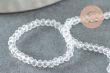 Perles Rondelles facettées verre transparent 2~2,5mm, x1 fil de 35cm (G7838)