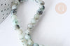 Perles Rondes Jaspe sésame kiwi naturel vert 6mm, x1 fil de 60 perles (G7878)