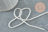 Perles Tube verre blanc opaque AB 4,5mm,fournitures création bijoux, le fil de 37cm, x1 (G6957)