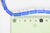 Perles Tube verre bleu roi 15x6mm, x1 fil de 12 perles (G3198)