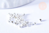 Perles à écraser laiton argenté 2.5x1.5mm, x5 grammes (G6866)
