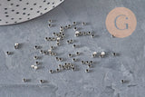 Platinum brass crimp beads 2x1.2mm, x1 gram (G11208)