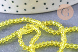 Perles abacus cristal jaune 2.9mm, x1 fil de 35cm (G10949)