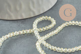 Perles abacus cristal jaune irisé 3.5x2.5mm, fil de 25.4cm x1 (G6762)