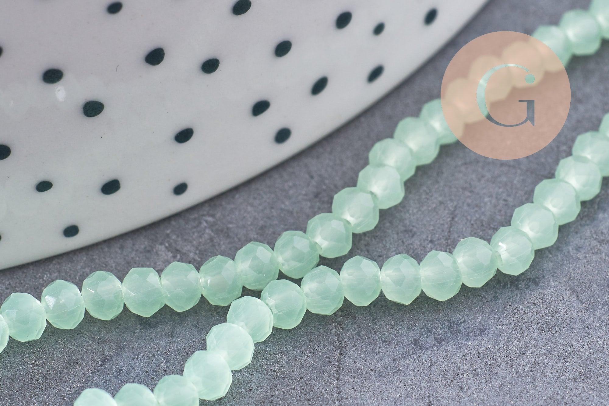 Perles abacus cristal vert clair 3mm, x1 fil de 40cm (G1563)