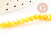 Perles abacus facetté cristal jaune 4x3mm, perles création bijoux cristal, fil de 46.5cm, x1 (G8696)