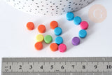 Perles acrylique rondes plates couleur mixte 8mm, création bijou plastique, création bijoux fantaisie, x50 (G7976)