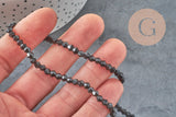 Perles bicone cristal facette noires 4mm, x1 fil de 28 cm (G0749)-Perles-Gingerlily Perles