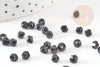 Perles bicone en verre noir 3mm, cristal toupies, x1 Gr (G9235)