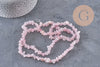 Perles chips quartz rose naturel fil de 90cm, x1 (G2107)