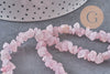 Perles chips quartz rose naturel fil de 90cm, x1 (G2107)