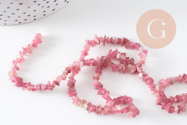 Perles chips tourmaline naturelle, x1 fil de 40 cm (G1020)