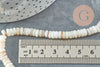 Perles coquillage blanc naturel heishi 5-6mm, fil de 40cm x1 (G1814)
