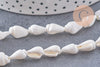 Perles coquillage naturel percés blanc, x1 fil de 135cm (G7987)