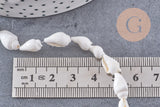 Perles coquillage naturel percés blanc, x1 fil de 135cm (G7987)