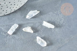 Perles pointe cristal de roche naturel brut irisé 10-40mm, x5 (G3210)