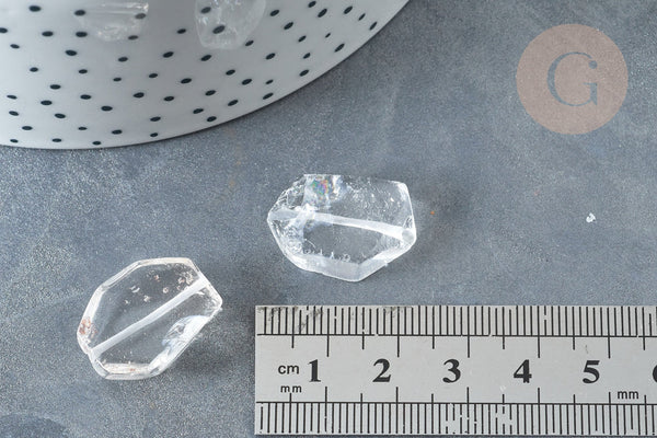 Perles cristal de roche transparent 24-28mm, pierre naturelle, x1 (G8406)