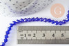 Perles cristal facette bleu roi transparent 4mm, cristal autrichien, perles bicone cristal toupies bleues,Fil de 30 cm, x1 (G5834)