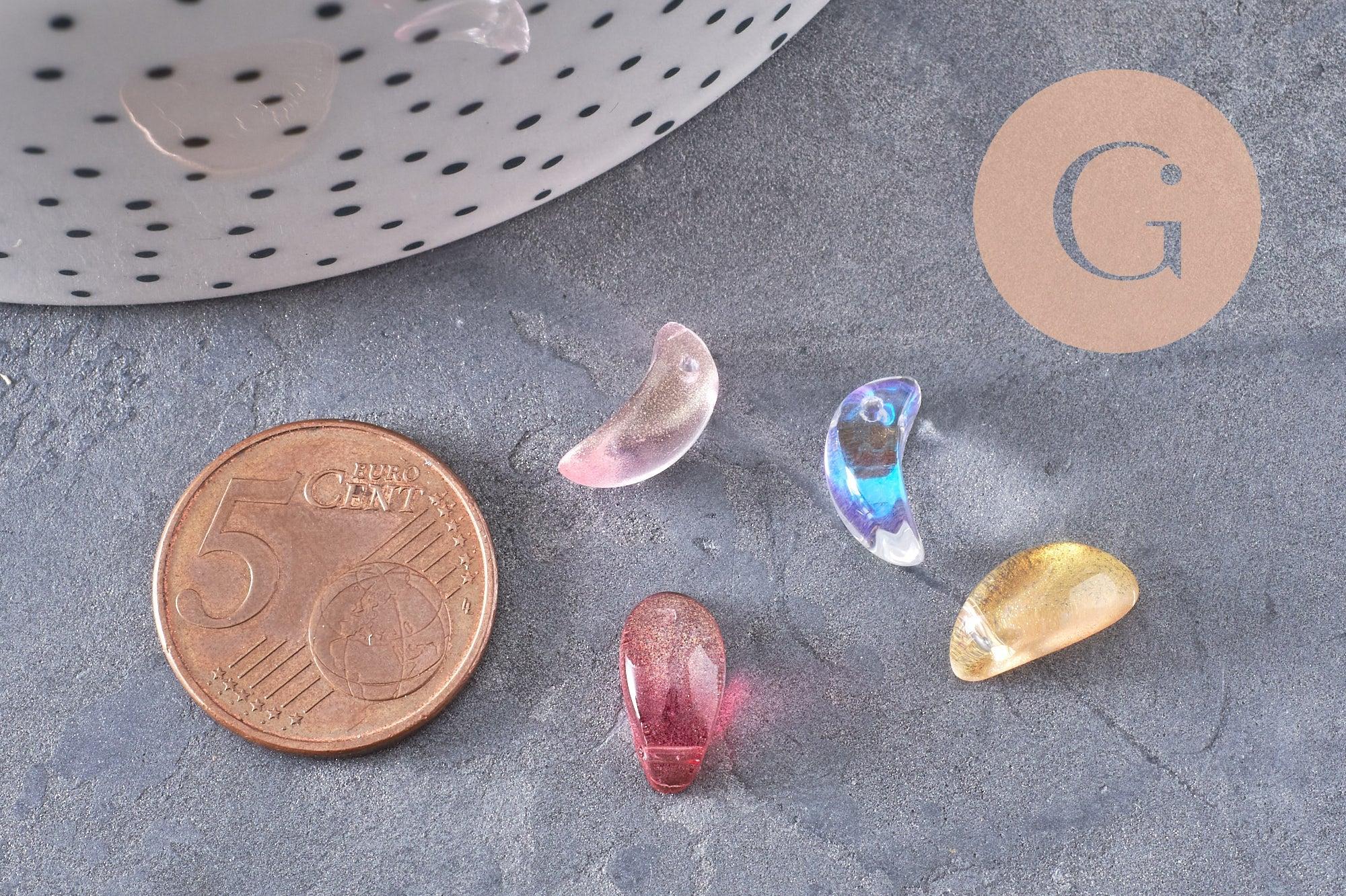 Perles cristal goutte multicolore, cristal autrichien, perles goutte, perle création bijoux,,6.5x12.5mm, x50 (G4186)