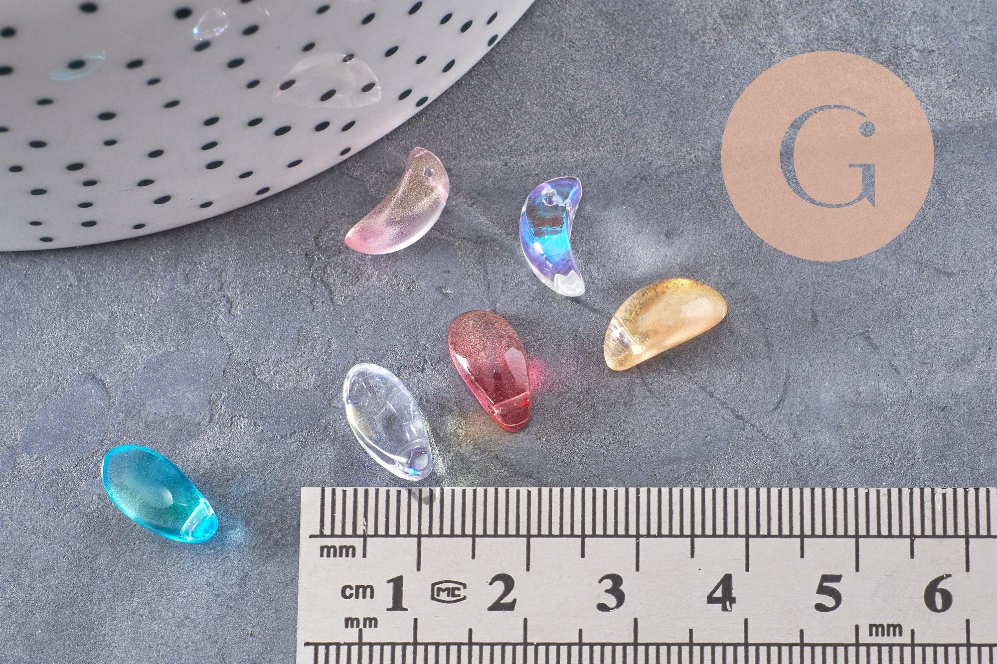 Perles cristal goutte multicolore, cristal autrichien, perles goutte, perle création bijoux,,6.5x12.5mm, x50 (G4186)