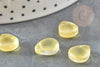 Perles cristal goutte verre jaune 10x12.5mm, x10 (G4193)