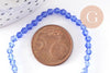 Perles cristal toupies à facette bleu transparent 3mm, x1 fil de 46cm (G2853)