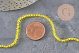 Perles cristal toupies à facette jaune transparent 3-3.3mm, x1 fil de 38cm (G11110)
