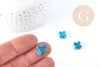 Perles croix en howlite naturelle turquoise 12mm,perles pierre, x5 (G8278)