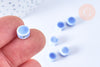 Perles disque porcelaine bleu clair 8mm, x10 (G5390)
