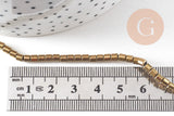 Perles en hématite dorée 3.5mm, perle colonne pierre, fil de 120 perles, x1 (G4429)
