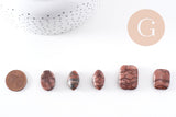 Perles en jaspe sésame zébré naturel marron, x1 fil de 38cm (G10244)