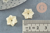 Perles fleur résine blanche écru,une perle fleur DIY ,16mm, x5 (G4999)