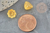 Perles fleur verre jaune 11mm, perles verre tchèque, perles fleur, verre jaune,x10 G4427